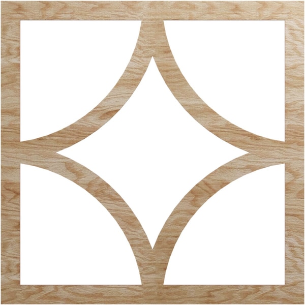 Ekena Millwork Statesman Wood Fretwork Pierced Ceiling Medallion, Red Oak, 28"OD x 17 7/8"ID x 3/8"T CMWP28X28X0375STRO - main